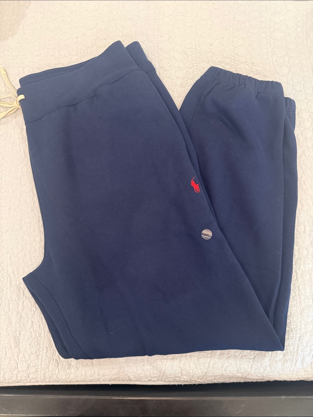 Polo by Ralph Lauren Navy Sweatpants with Red Pony Embroidery